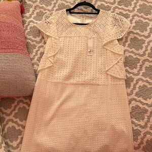 Charming Ivory Kids Dress with Lace Accents